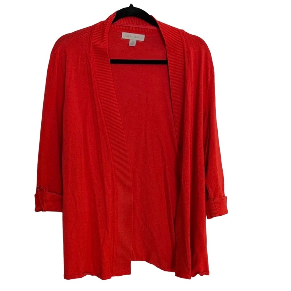 Laura Ashley Open-Front Cardigan Dark Orange Size XL
